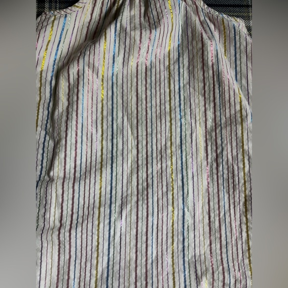 Hanna Anderson Metallic Rainbow Stripe Dress Size 5 - Picture 5 of 8